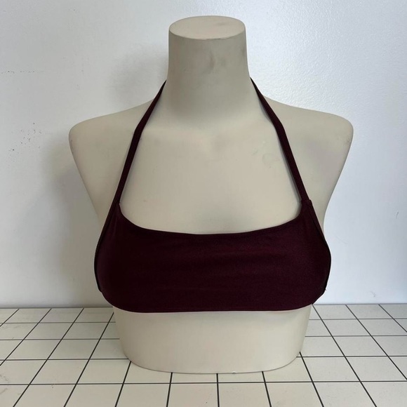 Los Angeles Apparel Black Cherry Halter Bikini top Size XS Brand New - Picture 1 of 2
